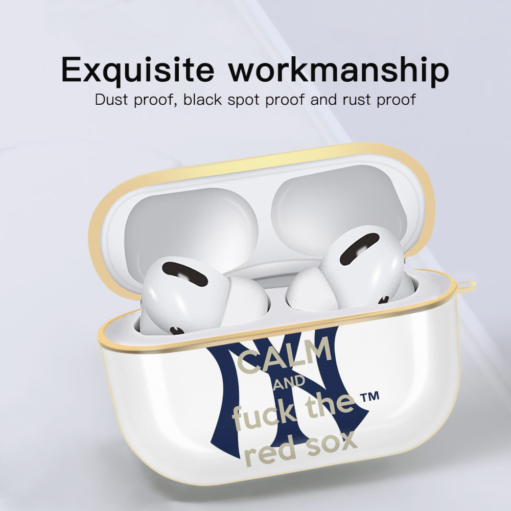 New York Yankees Keep Calm and Fuck The Red Sox Luxury Gold AirPods Pro Case With Keychain, Flexible PC Material, Full Protection, Precise Cutouts, Anti-Fingerprint, Washable, Durable Design