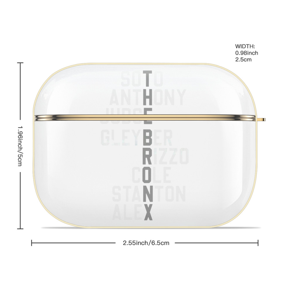 New York Yankees The Bronx Player Name Luxury Gold AirPods Pro Case With Keychain, Flexible PC Material, Full Protection, Precise Cutouts, Anti-Fingerprint, Washable, Durable Design