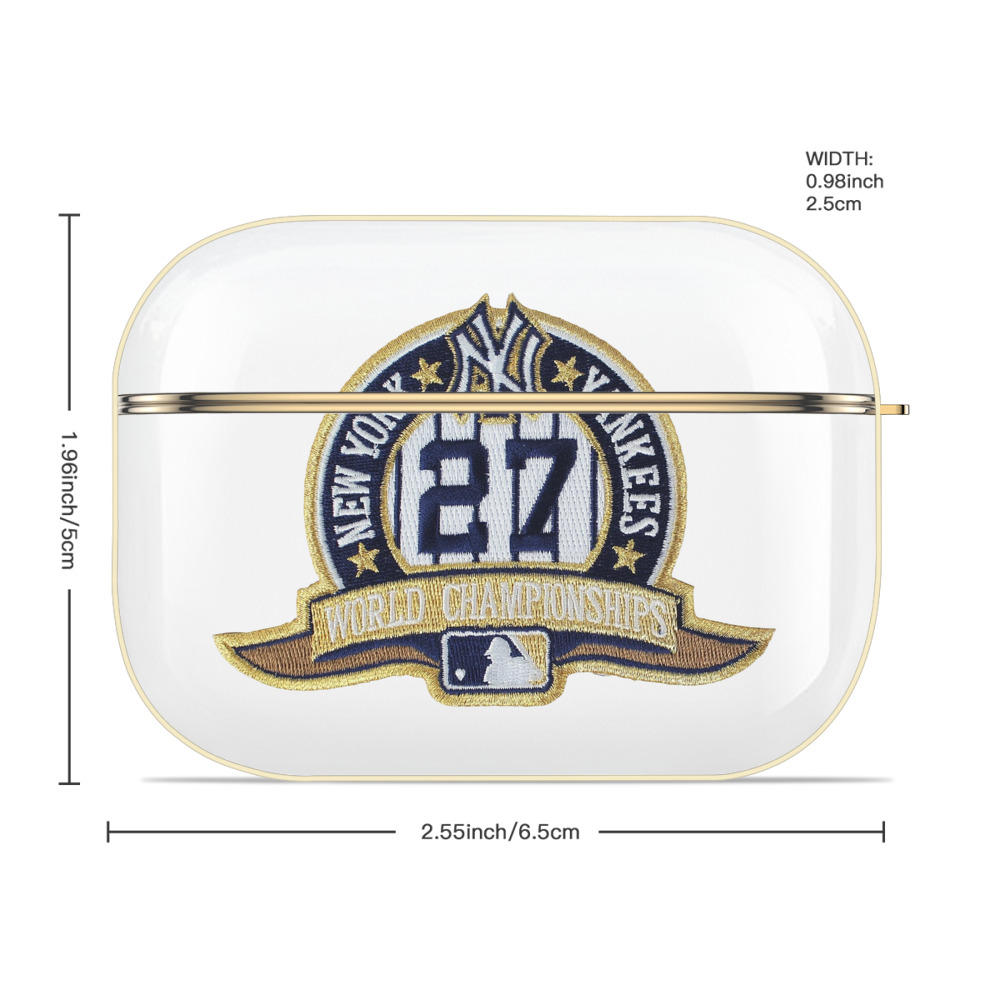New York Yankees 271 Luxury Gold AirPods Pro Case With Keychain, Flexible PC Material, Full Protection, Precise Cutouts, Anti-Fingerprint, Washable, Durable Design