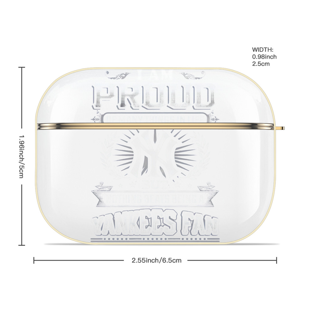 New York Yankees 275 Luxury Gold AirPods Pro Case With Keychain, Flexible PC Material, Full Protection, Precise Cutouts, Anti-Fingerprint, Washable, Durable Design