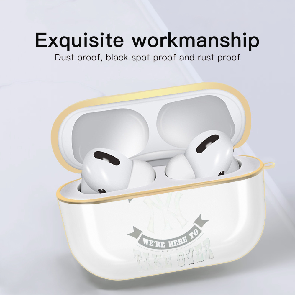 New York Yankees 276 Luxury Gold AirPods Pro Case With Keychain, Flexible PC Material, Full Protection, Precise Cutouts, Anti-Fingerprint, Washable, Durable Design