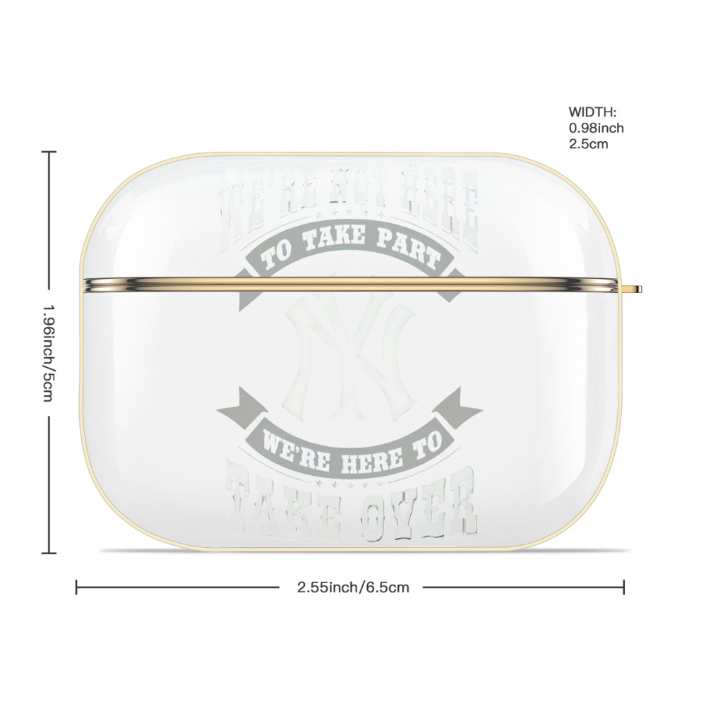 New York Yankees 276 Luxury Gold AirPods Pro Case With Keychain, Flexible PC Material, Full Protection, Precise Cutouts, Anti-Fingerprint, Washable, Durable Design