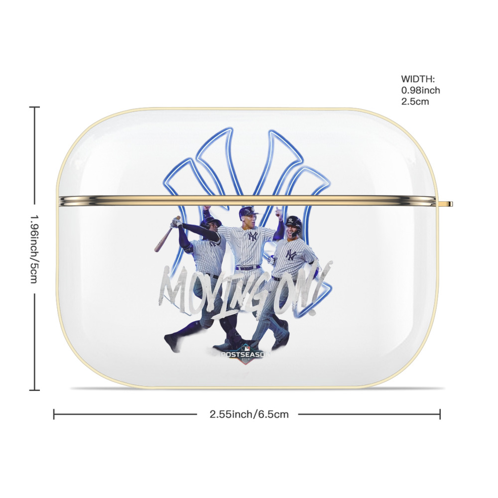 New York Yankees 280 Luxury Gold AirPods Pro Case With Keychain, Flexible PC Material, Full Protection, Precise Cutouts, Anti-Fingerprint, Washable, Durable Design