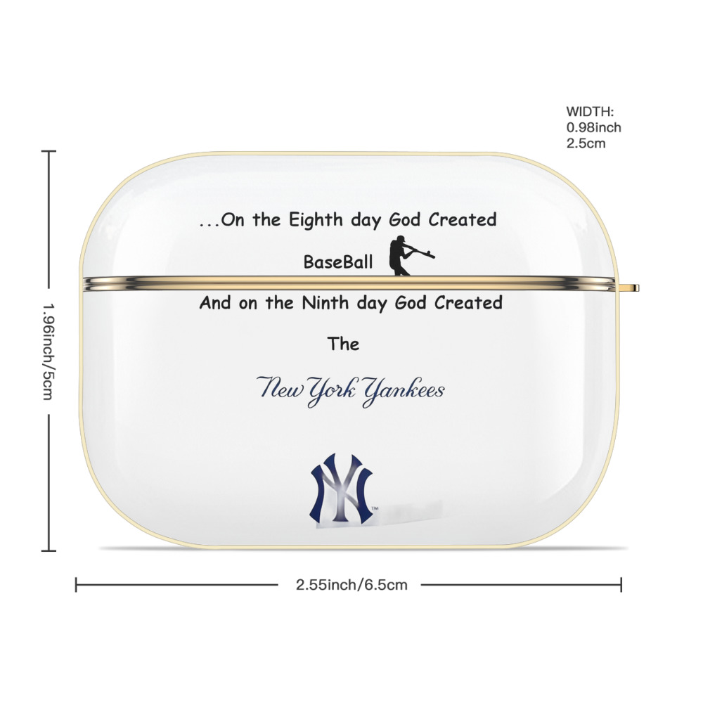 New York Yankees 281 Luxury Gold AirPods Pro Case With Keychain, Flexible PC Material, Full Protection, Precise Cutouts, Anti-Fingerprint, Washable, Durable Design