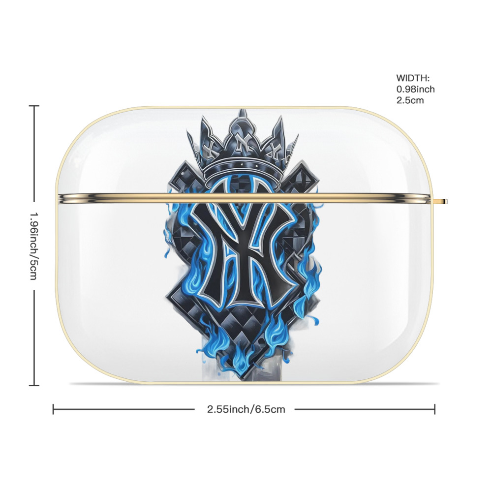 New York Yankees 285 Luxury Gold AirPods Pro Case With Keychain, Flexible PC Material, Full Protection, Precise Cutouts, Anti-Fingerprint, Washable, Durable Design