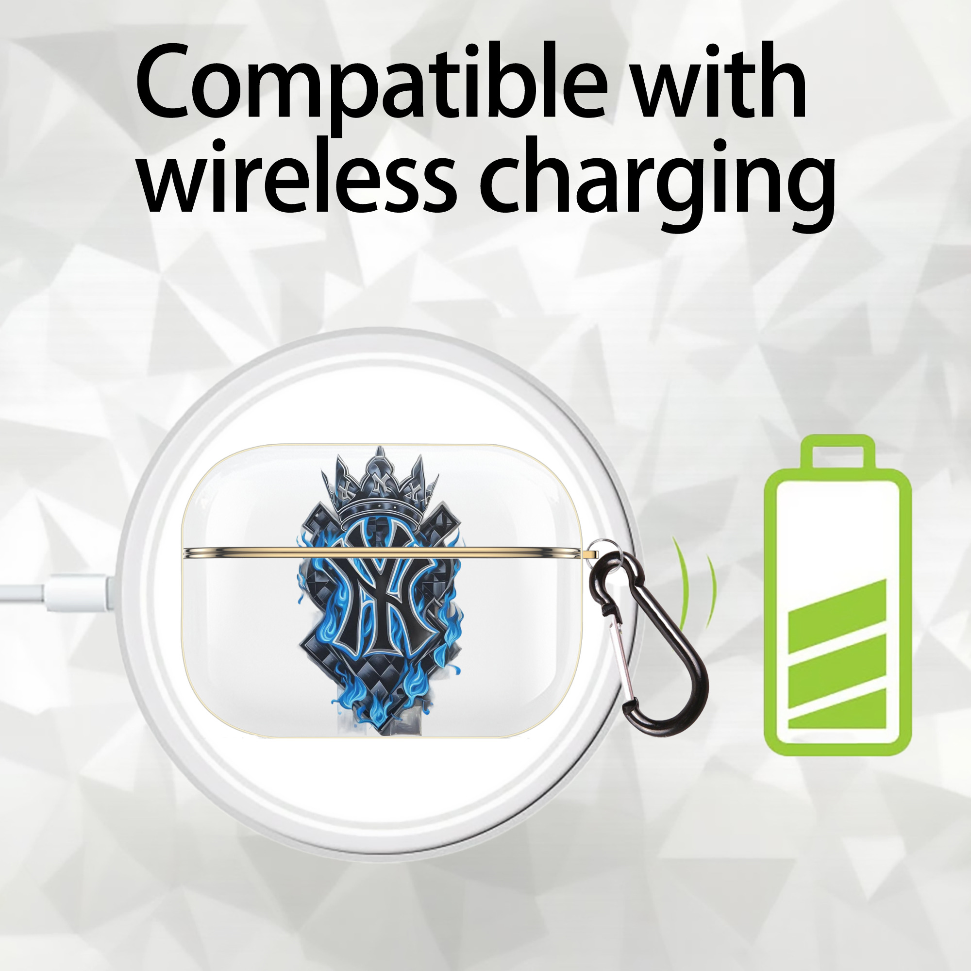 New York Yankees 285 Luxury Gold AirPods Pro Case With Keychain, Flexible PC Material, Full Protection, Precise Cutouts, Anti-Fingerprint, Washable, Durable Design