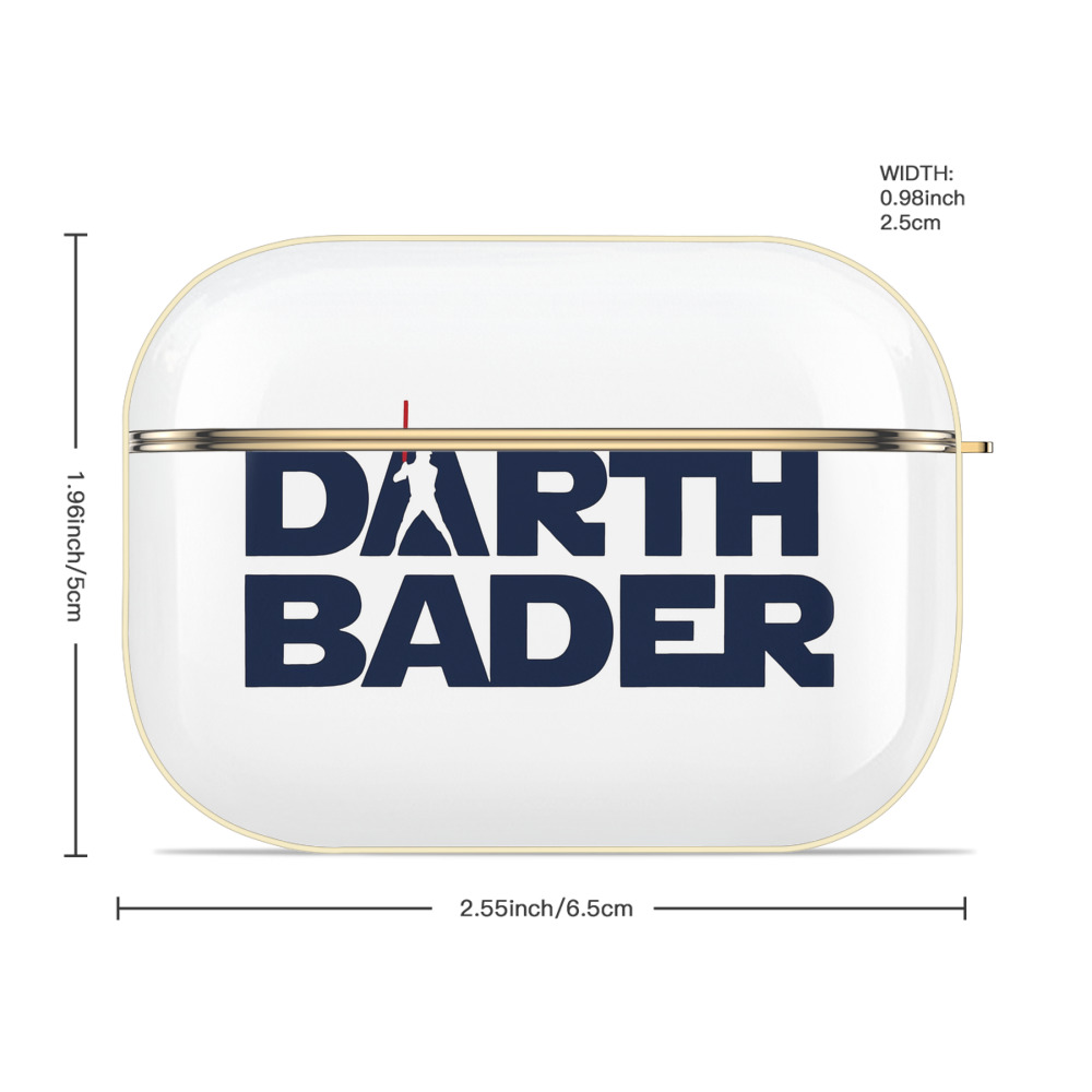 New York Yankees Harrison Bader Darth Bader Luxury Gold AirPods Pro Case With Keychain, Flexible PC Material, Full Protection, Precise Cutouts, Anti-Fingerprint, Washable, Durable Design
