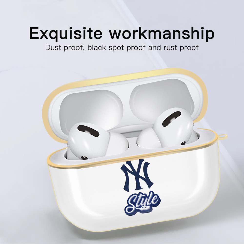 New York Yankees Empire Yankees Style Luxury Gold AirPods Pro Case With Keychain, Flexible PC Material, Full Protection, Precise Cutouts, Anti-Fingerprint, Washable, Durable Design