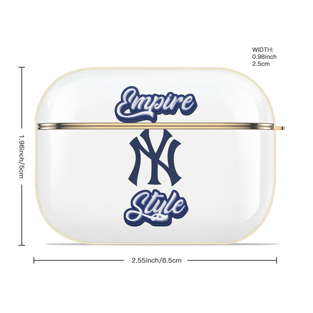 New York Yankees Empire Yankees Style Luxury Gold AirPods Pro Case With Keychain, Flexible PC Material, Full Protection, Precise Cutouts, Anti-Fingerprint, Washable, Durable Design