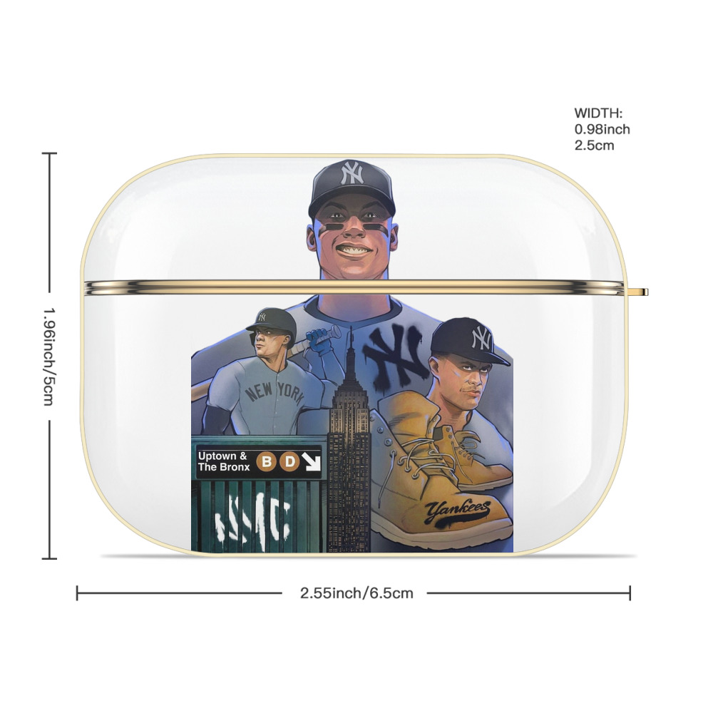 New York Yankees 273 Luxury Gold AirPods Pro Case With Keychain, Flexible PC Material, Full Protection, Precise Cutouts, Anti-Fingerprint, Washable, Durable Design