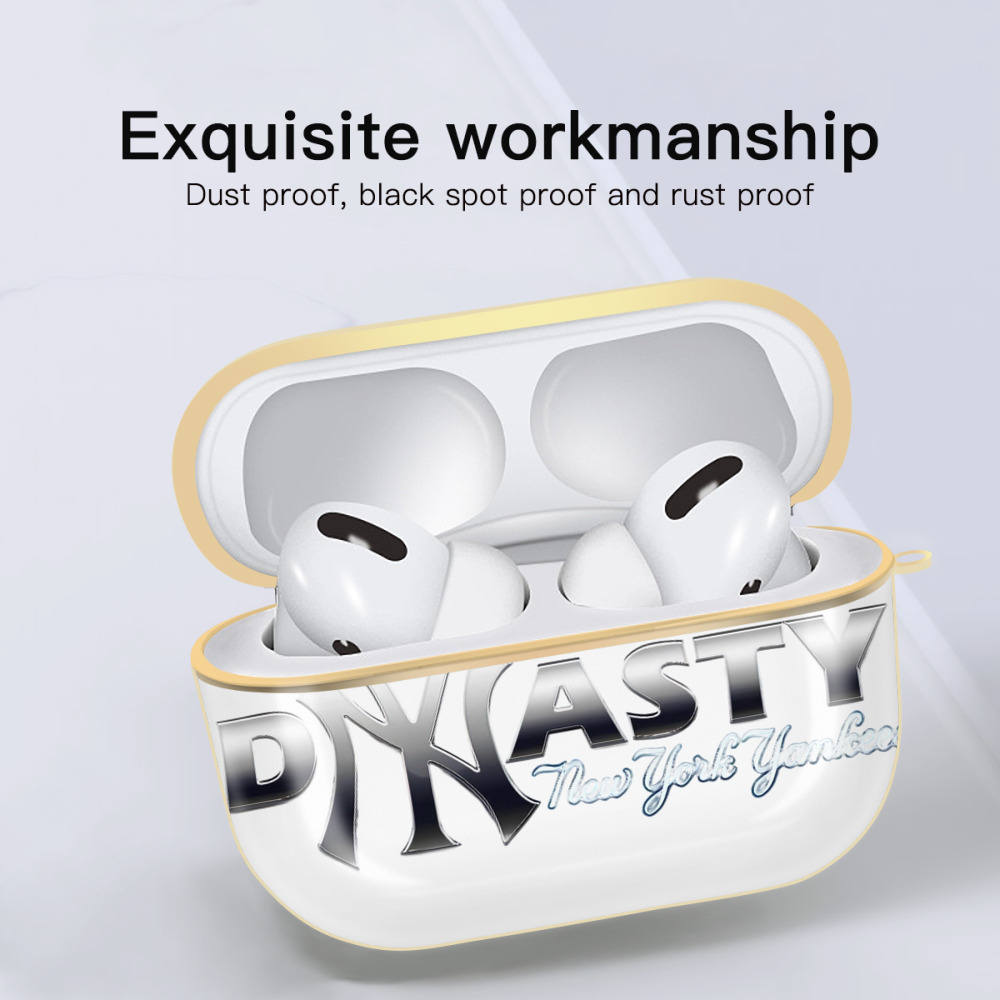 New York Yankees Dyasty Luxury Gold AirPods Pro Case With Keychain, Flexible PC Material, Full Protection, Precise Cutouts, Anti-Fingerprint, Washable, Durable Design