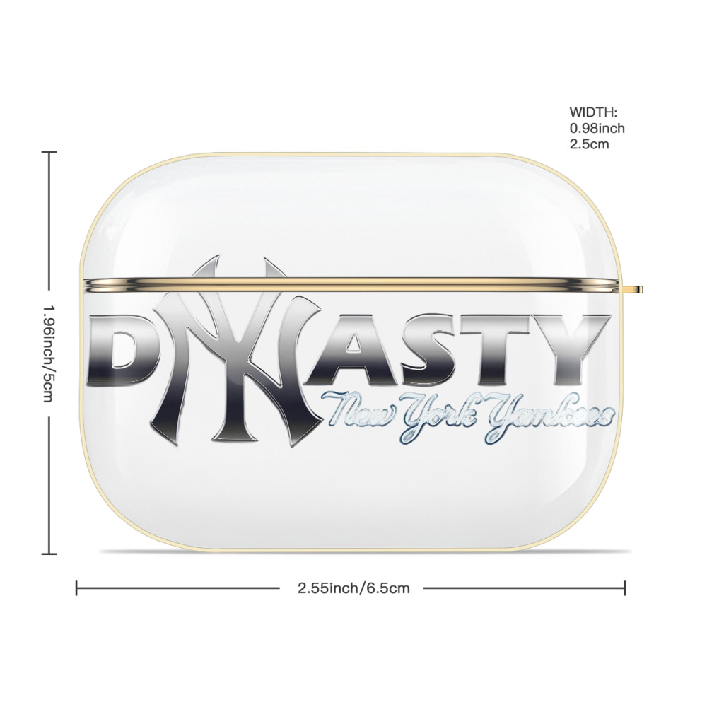 New York Yankees Dyasty Luxury Gold AirPods Pro Case With Keychain, Flexible PC Material, Full Protection, Precise Cutouts, Anti-Fingerprint, Washable, Durable Design