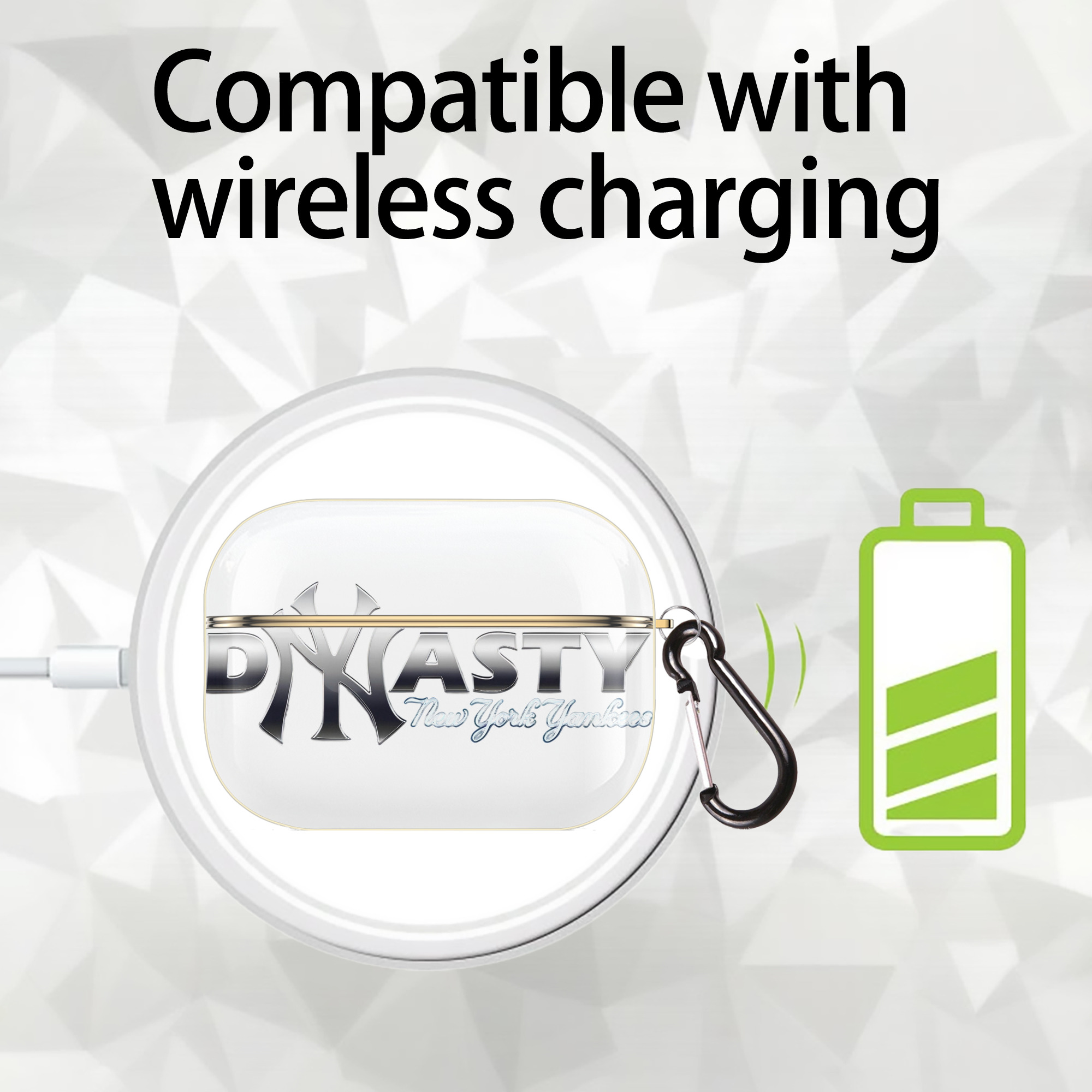 New York Yankees Dyasty Luxury Gold AirPods Pro Case With Keychain, Flexible PC Material, Full Protection, Precise Cutouts, Anti-Fingerprint, Washable, Durable Design