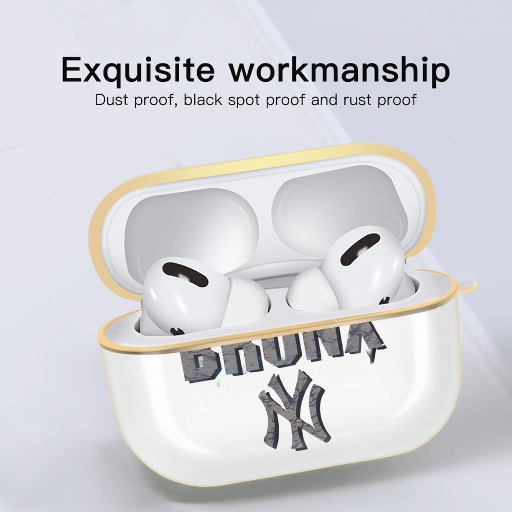 New York Yankees The Bronx Luxury Gold AirPods Pro Case With Keychain, Flexible PC Material, Full Protection, Precise Cutouts, Anti-Fingerprint, Washable, Durable Design