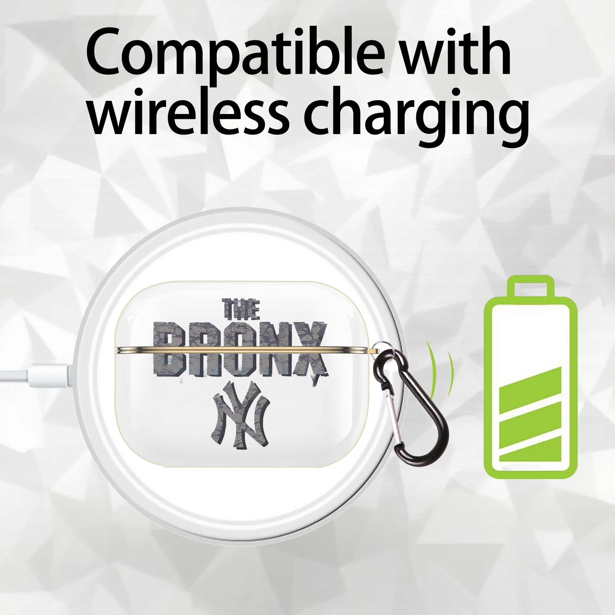 New York Yankees The Bronx Luxury Gold AirPods Pro Case With Keychain, Flexible PC Material, Full Protection, Precise Cutouts, Anti-Fingerprint, Washable, Durable Design