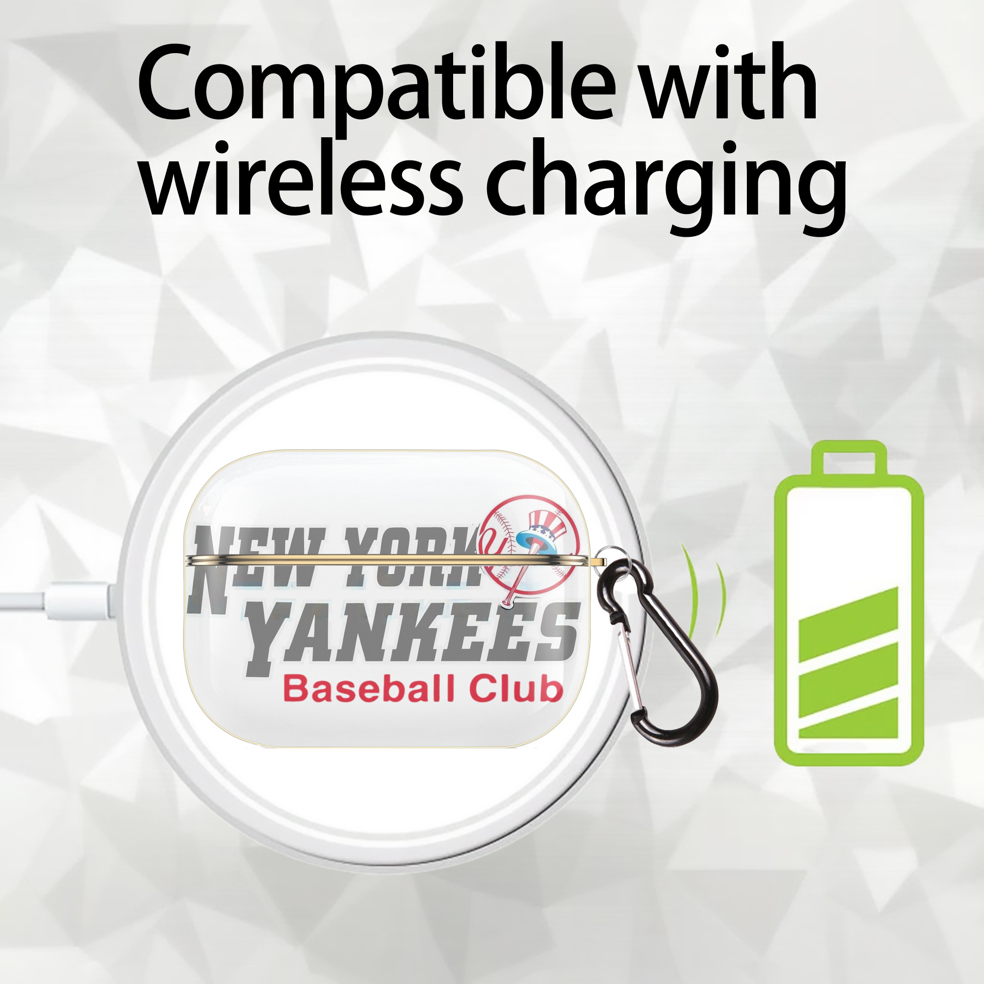 New York Yankees Baseball Club Luxury Gold AirPods Pro Case With Keychain, Flexible PC Material, Full Protection, Precise Cutouts, Anti-Fingerprint, Washable, Durable Design