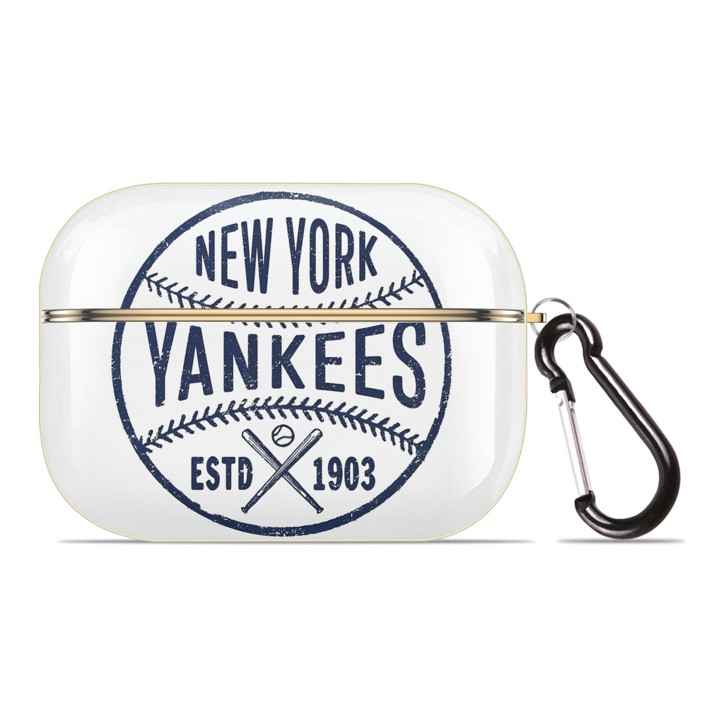 New York Yankees Estd 1903 Luxury Gold AirPods Pro Case With Keychain, Flexible PC Material, Full Protection, Precise Cutouts, Anti-Fingerprint, Washable, Durable Design