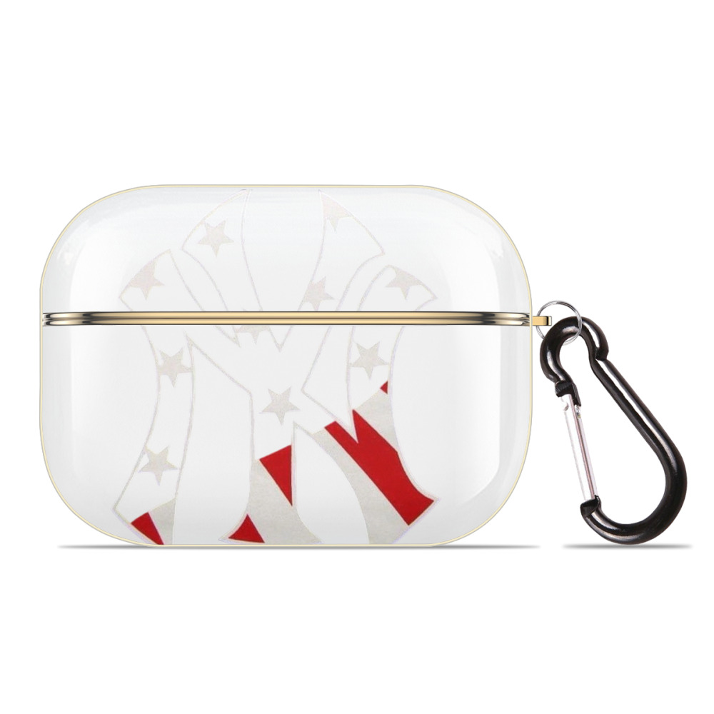 New York Yankees Logo USA Luxury Gold AirPods Pro Case With Keychain, Flexible PC Material, Full Protection, Precise Cutouts, Anti-Fingerprint, Washable, Durable Design