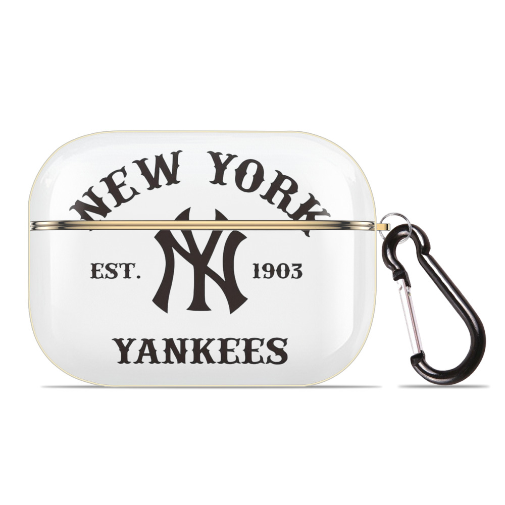 New York Yankees EST 1903 Luxury Gold AirPods Pro Case With Keychain, Flexible PC Material, Full Protection, Precise Cutouts, Anti-Fingerprint, Washable, Durable Design