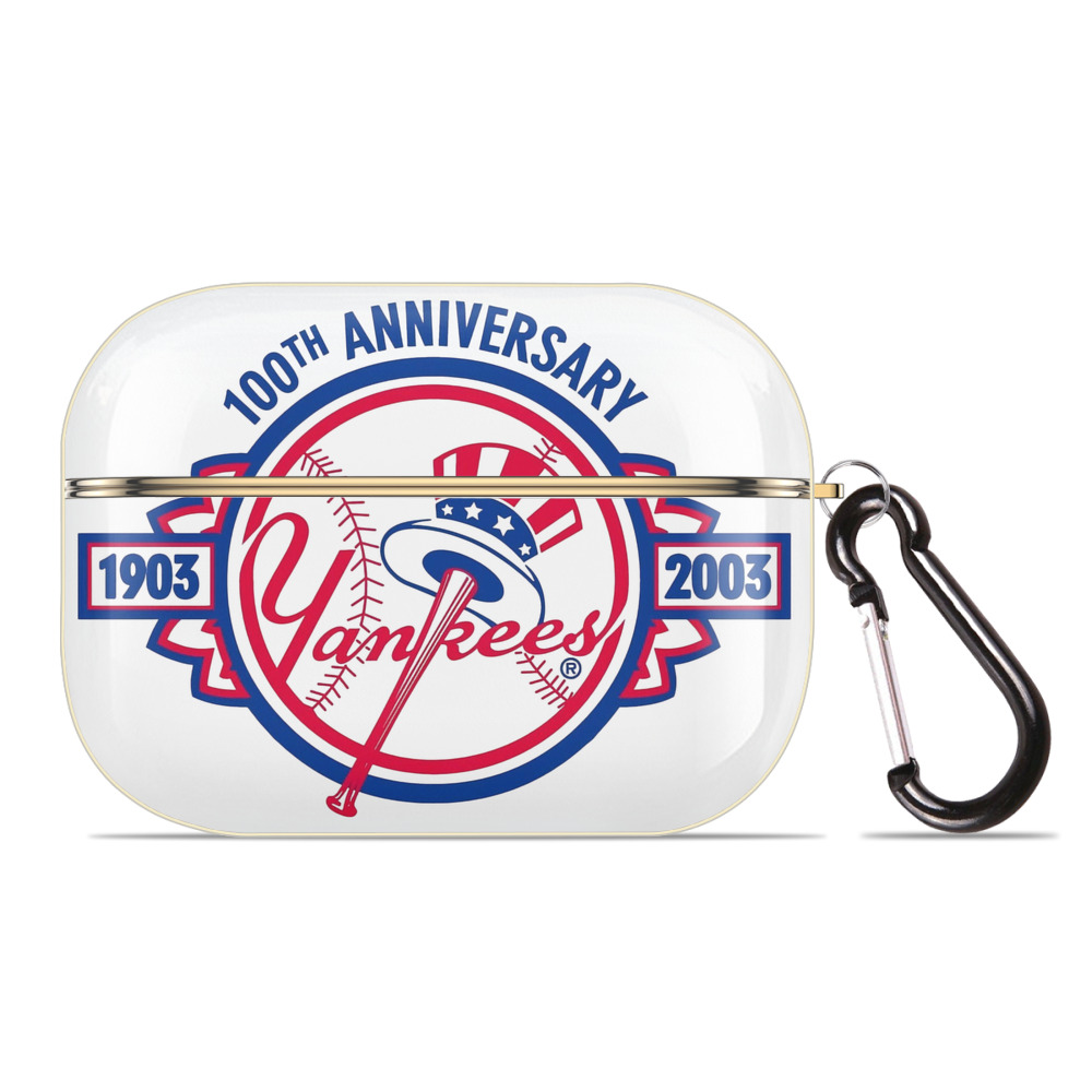 New York Yankees 100th Anniversary 1903-2003 Luxury Gold AirPods Pro Case With Keychain, Flexible PC Material, Full Protection, Precise Cutouts, Anti-Fingerprint, Washable, Durable Design