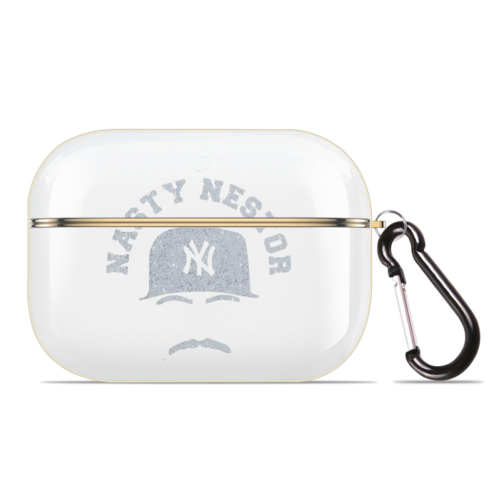 New York Yankees Nasty Nestor Luxury Gold AirPods Pro Case With Keychain, Flexible PC Material, Full Protection, Precise Cutouts, Anti-Fingerprint, Washable, Durable Design