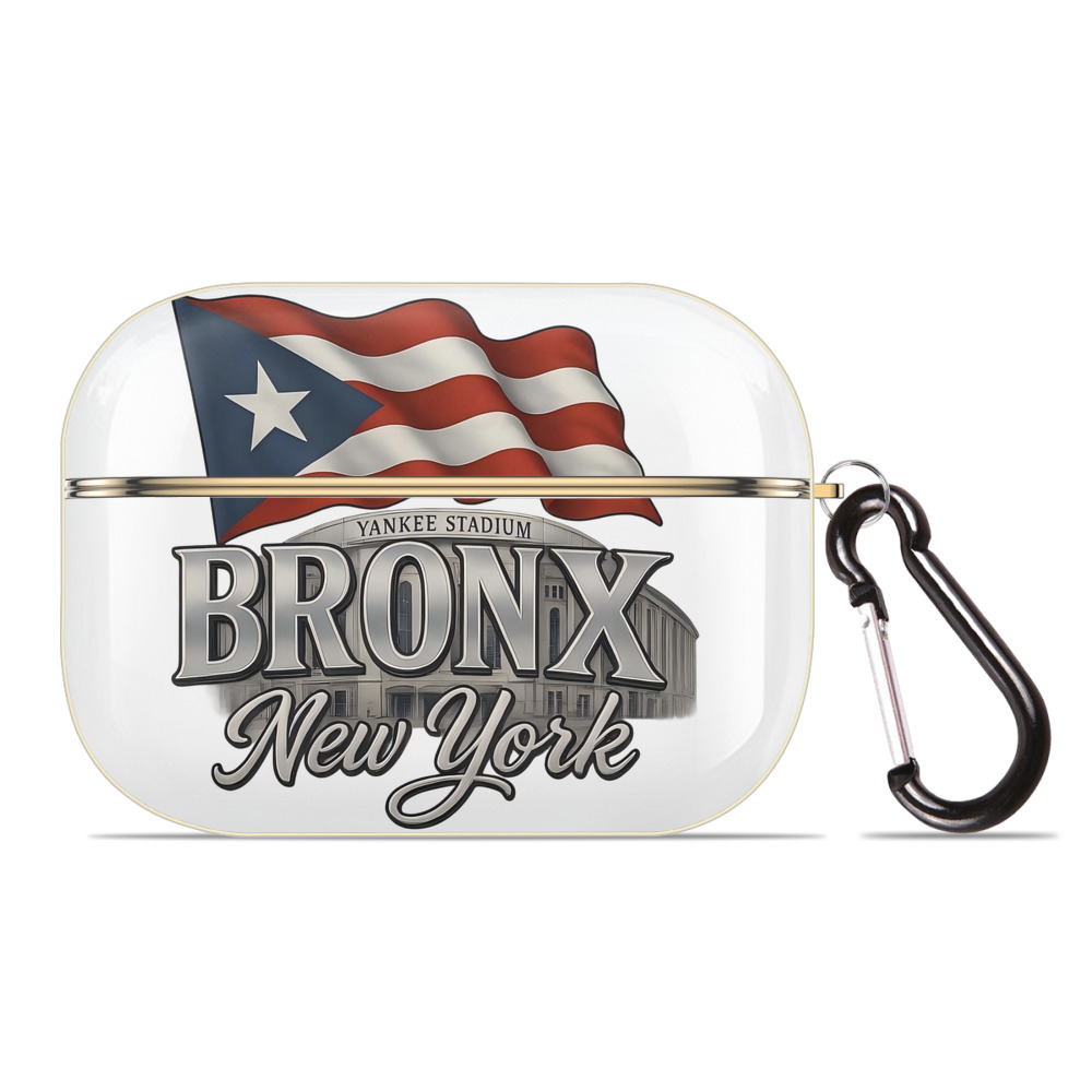 New York Yankees BRONX Yankees Stadium Luxury Gold AirPods Pro Case With Keychain, Flexible PC Material, Full Protection, Precise Cutouts, Anti-Fingerprint, Washable, Durable Design