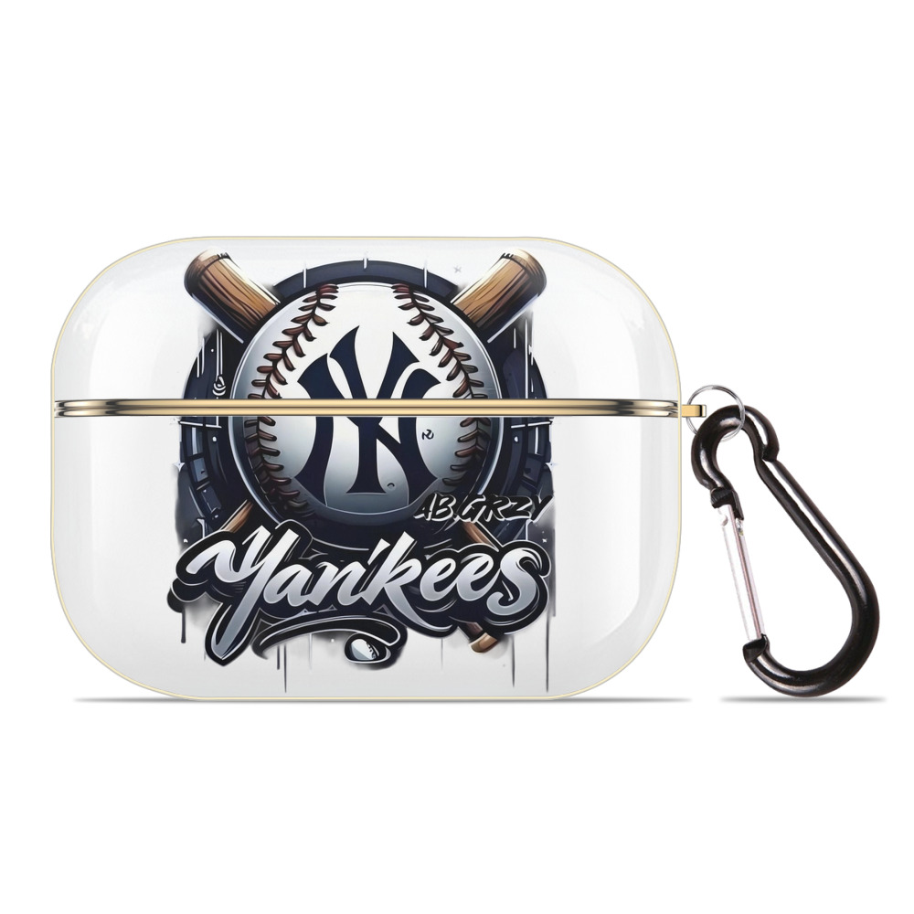 New York Yankees Baseball Luxury Gold AirPods Pro Case With Keychain, Flexible PC Material, Full Protection, Precise Cutouts, Anti-Fingerprint, Washable, Durable Design