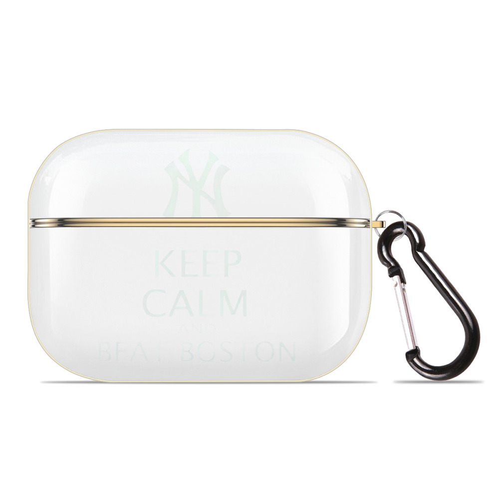 New York Yankees 26 Luxury Gold AirPods Pro Case With Keychain, Flexible PC Material, Full Protection, Precise Cutouts, Anti-Fingerprint, Washable, Durable Design