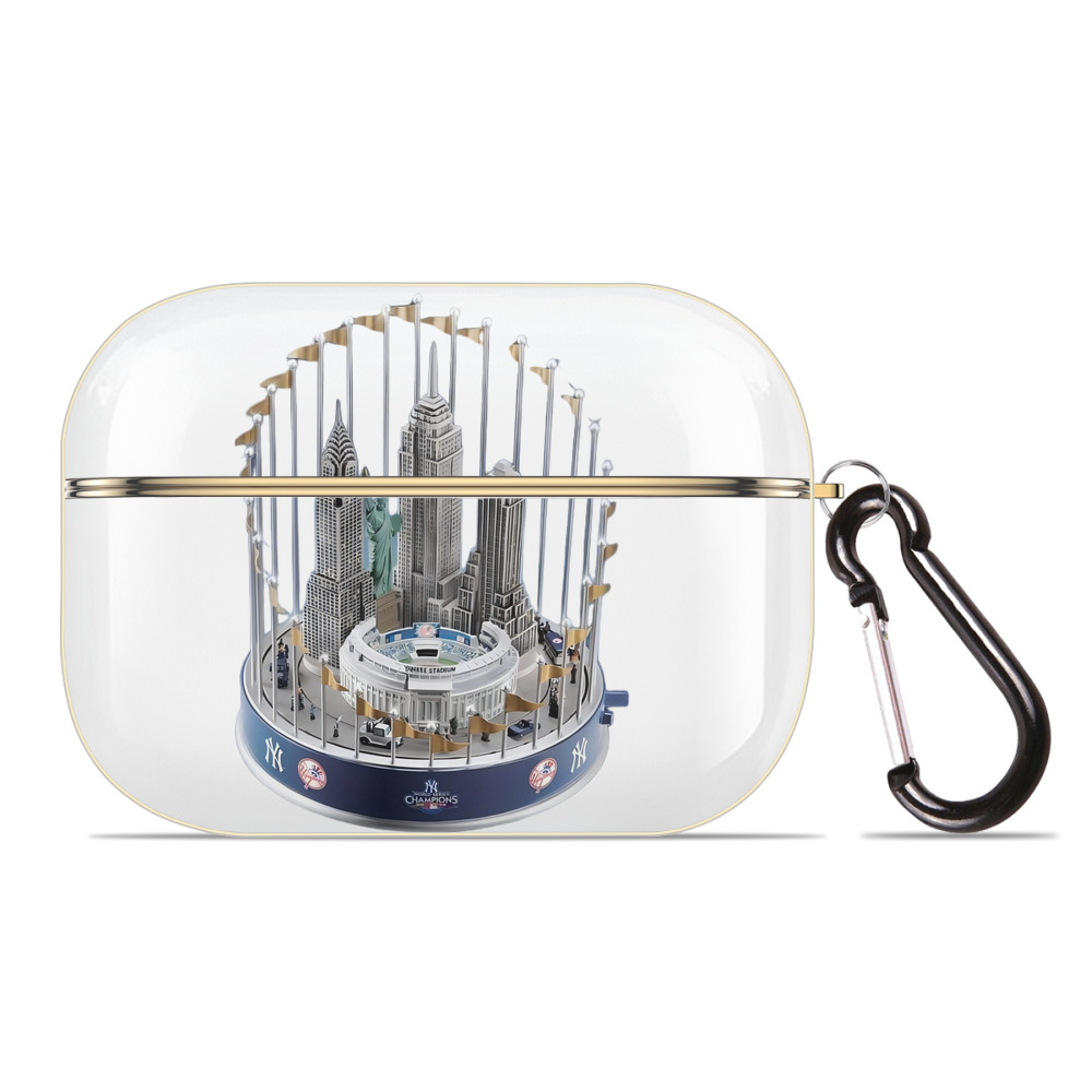 New York Yankees WS Champions Cup Luxury Gold AirPods Pro Case With Keychain, Flexible PC Material, Full Protection, Precise Cutouts, Anti-Fingerprint, Washable, Durable Design