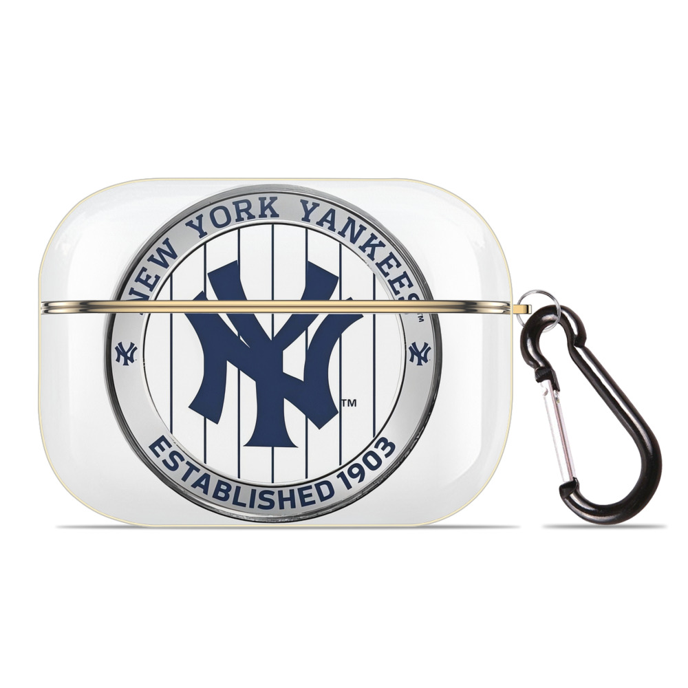 New York Yankees Established 1903 Luxury Gold AirPods Pro Case With Keychain, Flexible PC Material, Full Protection, Precise Cutouts, Anti-Fingerprint, Washable, Durable Design
