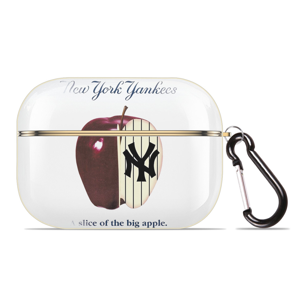 New York Yankees A Slice of The Big Apple Luxury Gold AirPods Pro Case With Keychain, Flexible PC Material, Full Protection, Precise Cutouts, Anti-Fingerprint, Washable, Durable Design