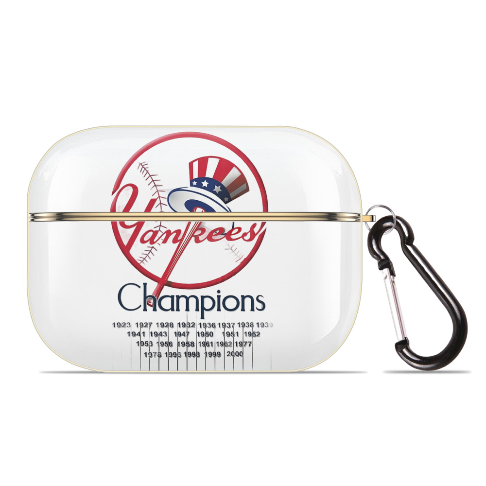 New York Yankees 56 Luxury Gold AirPods Pro Case With Keychain, Flexible PC Material, Full Protection, Precise Cutouts, Anti-Fingerprint, Washable, Durable Design