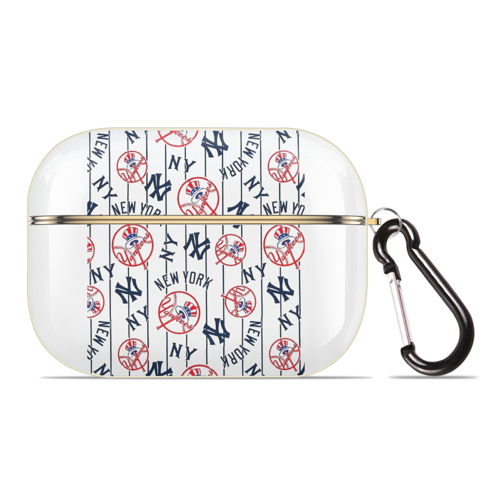 New York Yankees 78 Luxury Gold AirPods Pro Case With Keychain, Flexible PC Material, Full Protection, Precise Cutouts, Anti-Fingerprint, Washable, Durable Design