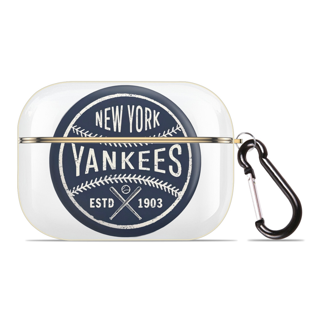 New York Yankees Estd 1903 Luxury Gold AirPods Pro Case With Keychain, Flexible PC Material, Full Protection, Precise Cutouts, Anti-Fingerprint, Washable, Durable Design