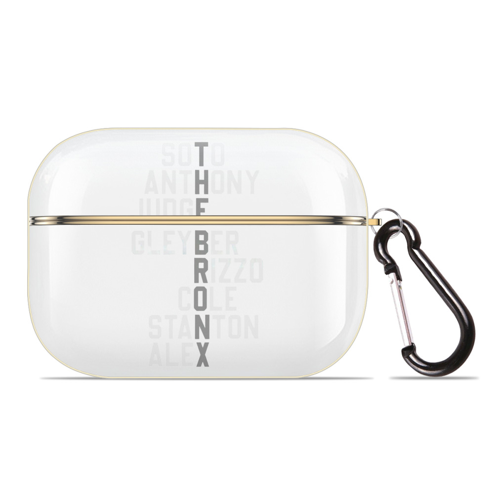 New York Yankees The Bronx Player Name Luxury Gold AirPods Pro Case With Keychain, Flexible PC Material, Full Protection, Precise Cutouts, Anti-Fingerprint, Washable, Durable Design