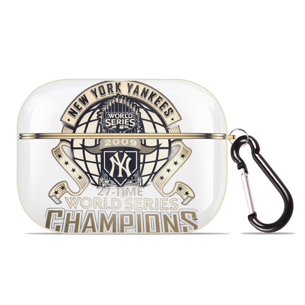 New York Yankees 2009 27th WS Champions Golden Luxury Gold AirPods Pro Case With Keychain, Flexible PC Material, Full Protection, Precise Cutouts, Anti-Fingerprint, Washable, Durable Design