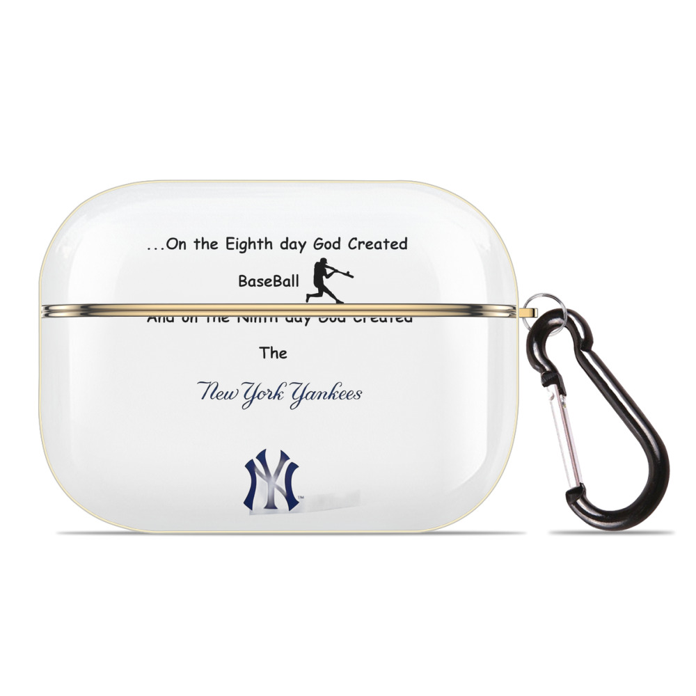 New York Yankees 281 Luxury Gold AirPods Pro Case With Keychain, Flexible PC Material, Full Protection, Precise Cutouts, Anti-Fingerprint, Washable, Durable Design