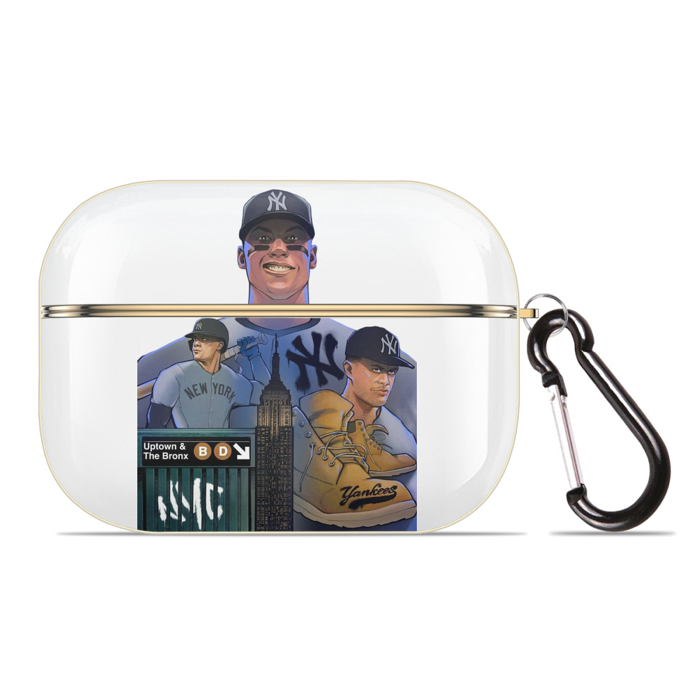 New York Yankees 273 Luxury Gold AirPods Pro Case With Keychain, Flexible PC Material, Full Protection, Precise Cutouts, Anti-Fingerprint, Washable, Durable Design