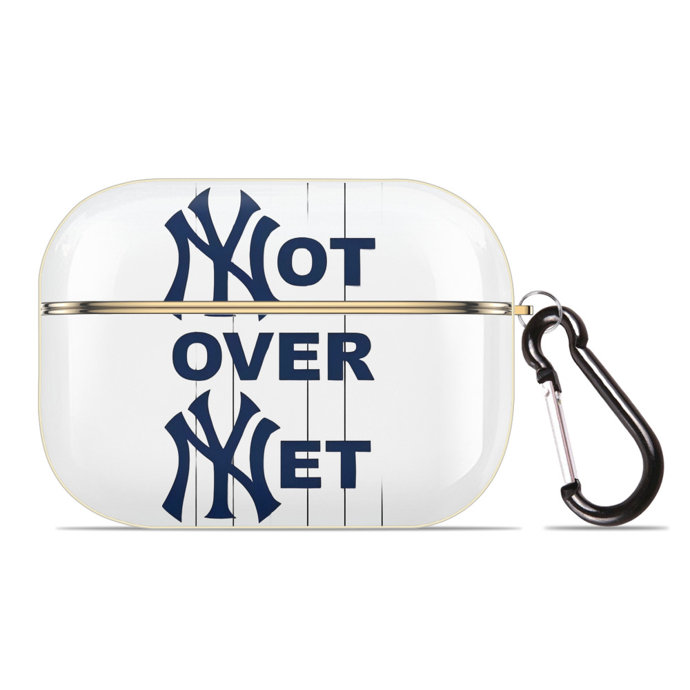 New York Yankees Not over Net Luxury Gold AirPods Pro Case With Keychain, Flexible PC Material, Full Protection, Precise Cutouts, Anti-Fingerprint, Washable, Durable Design