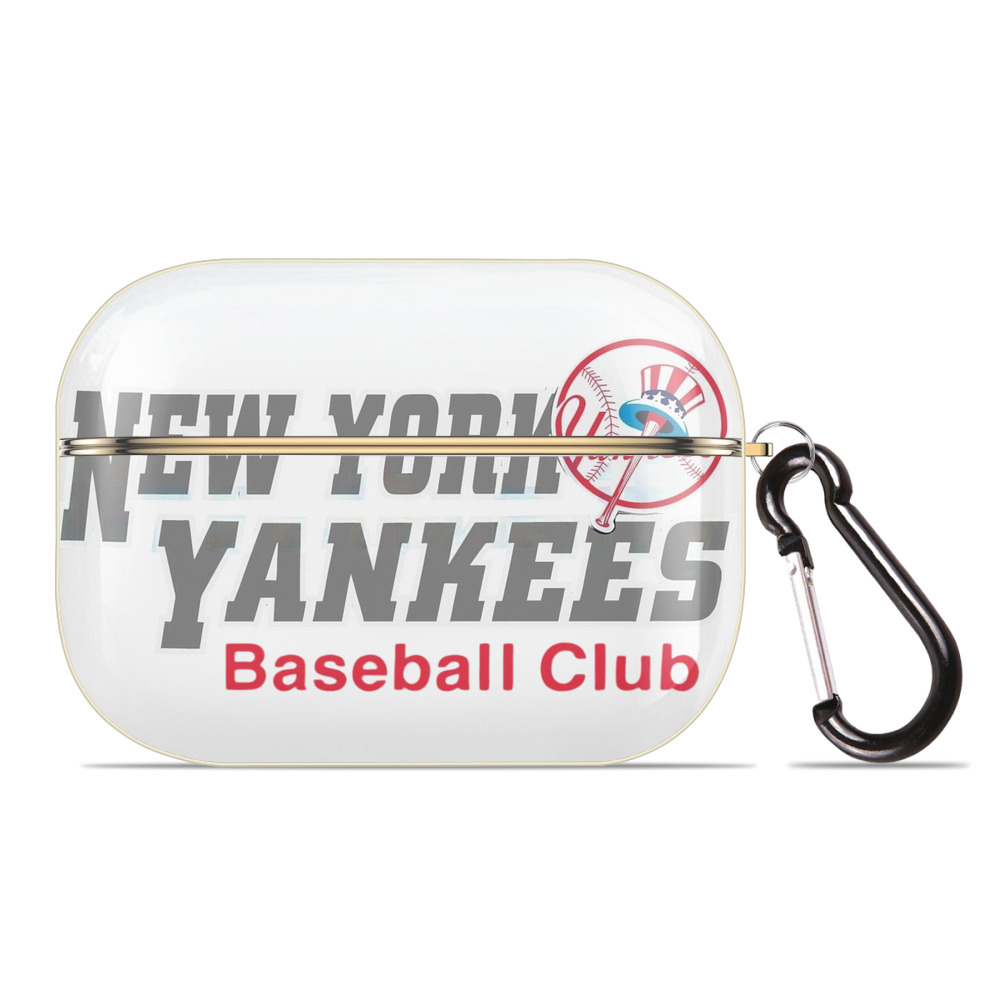 New York Yankees Baseball Club Luxury Gold AirPods Pro Case With Keychain, Flexible PC Material, Full Protection, Precise Cutouts, Anti-Fingerprint, Washable, Durable Design