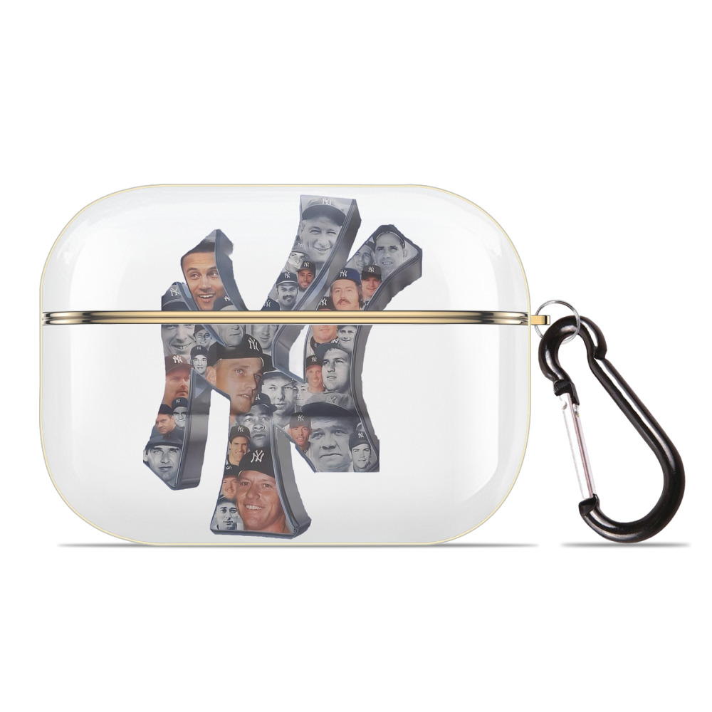 New York Yankees 279 Luxury Gold AirPods Pro Case With Keychain, Flexible PC Material, Full Protection, Precise Cutouts, Anti-Fingerprint, Washable, Durable Design
