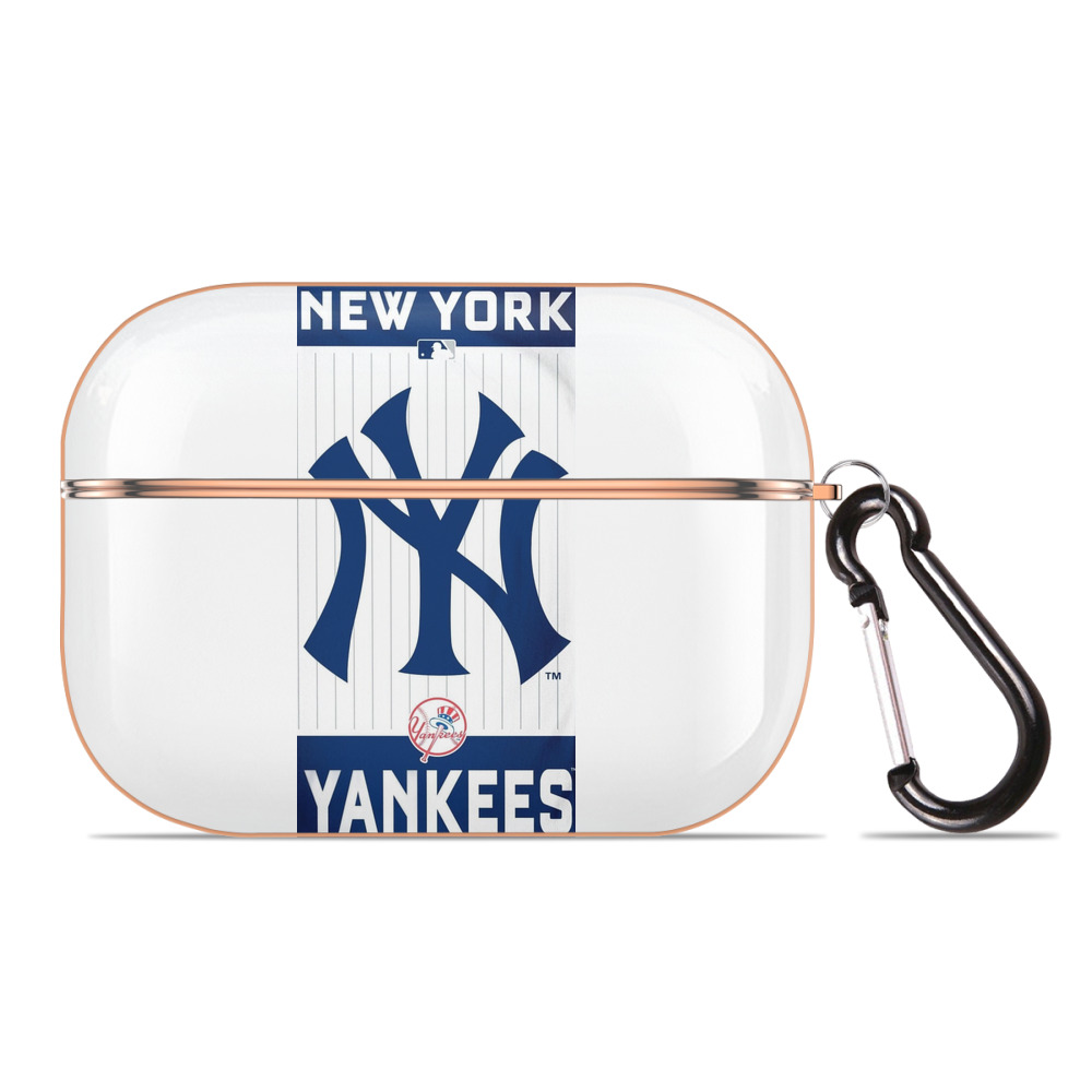 New York Yankees 23 AirPods Pro Protective Case Rose Gold, Flexible PC Material, Precise Fit, Anti-Slip Cover, Full Protection, Fingerprint Resistant, Washable With Keychain