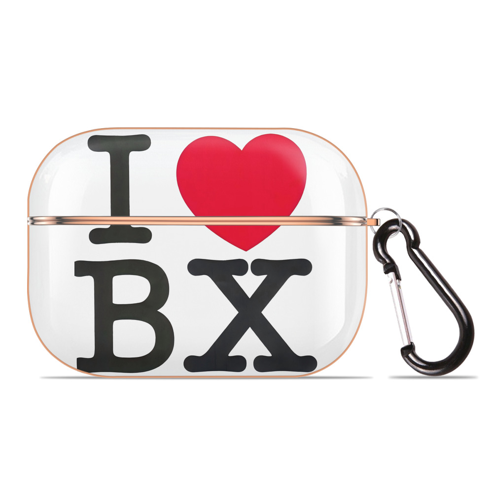 New York Yankees I Love BX AirPods Pro Protective Case Rose Gold, Flexible PC Material, Precise Fit, Anti-Slip Cover, Full Protection, Fingerprint Resistant, Washable With Keychain
