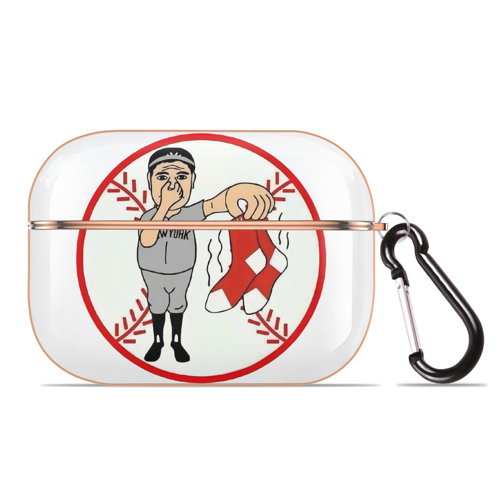 New York Yankees Duty Red Sox AirPods Pro Protective Case Rose Gold, Flexible PC Material, Precise Fit, Anti-Slip Cover, Full Protection, Fingerprint Resistant, Washable With Keychain