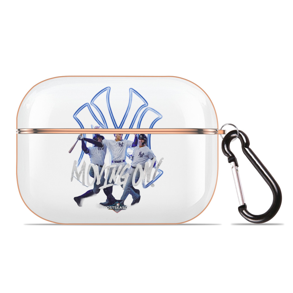 New York Yankees 280 AirPods Pro Protective Case Rose Gold, Flexible PC Material, Precise Fit, Anti-Slip Cover, Full Protection, Fingerprint Resistant, Washable With Keychain