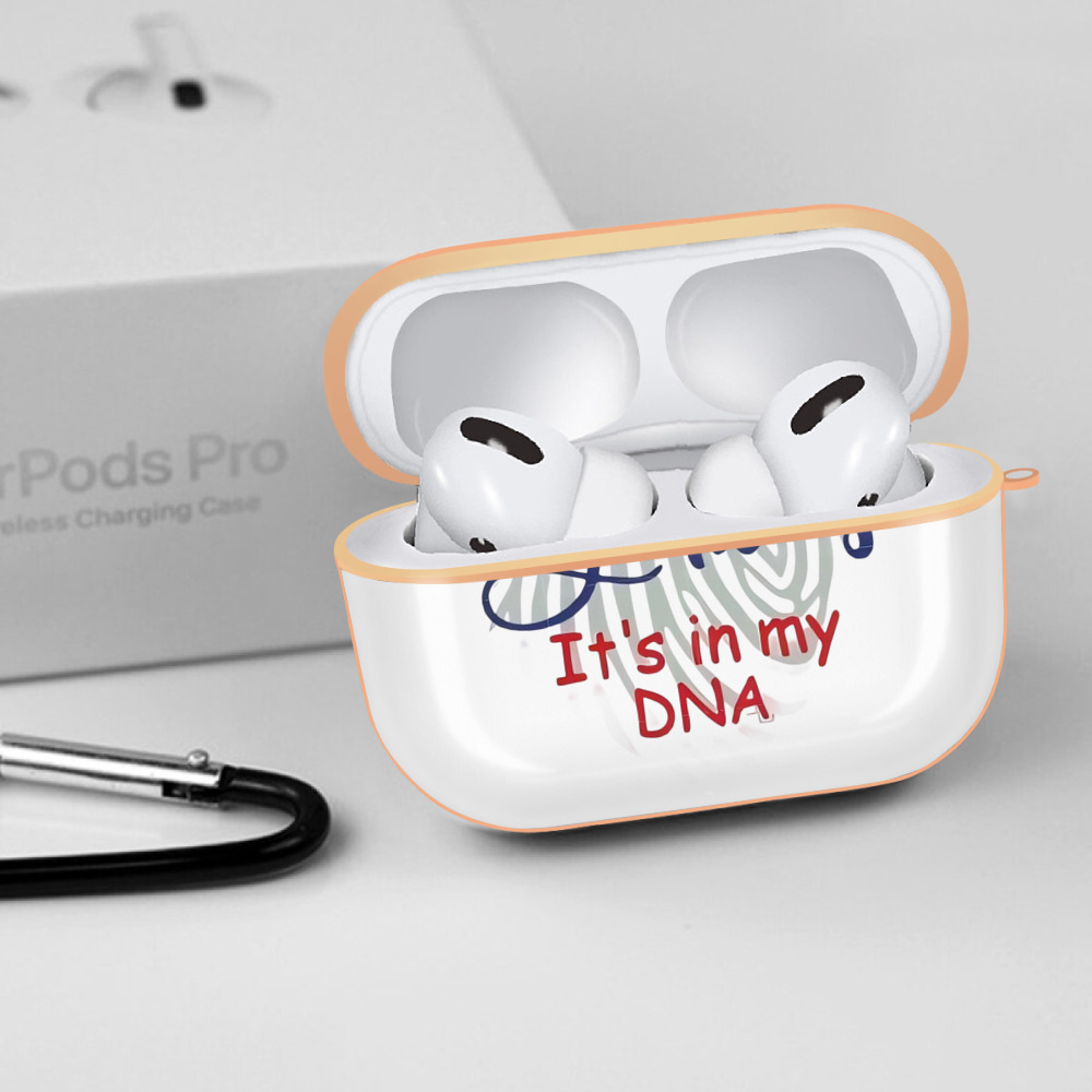 New York Yankees It's In My DNA AirPods Pro Protective Case Rose Gold, Flexible PC Material, Precise Fit, Anti-Slip Cover, Full Protection, Fingerprint Resistant, Washable With Keychain