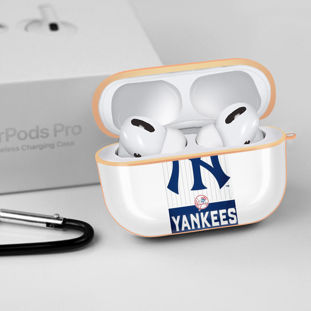 New York Yankees 23 AirPods Pro Protective Case Rose Gold, Flexible PC Material, Precise Fit, Anti-Slip Cover, Full Protection, Fingerprint Resistant, Washable With Keychain