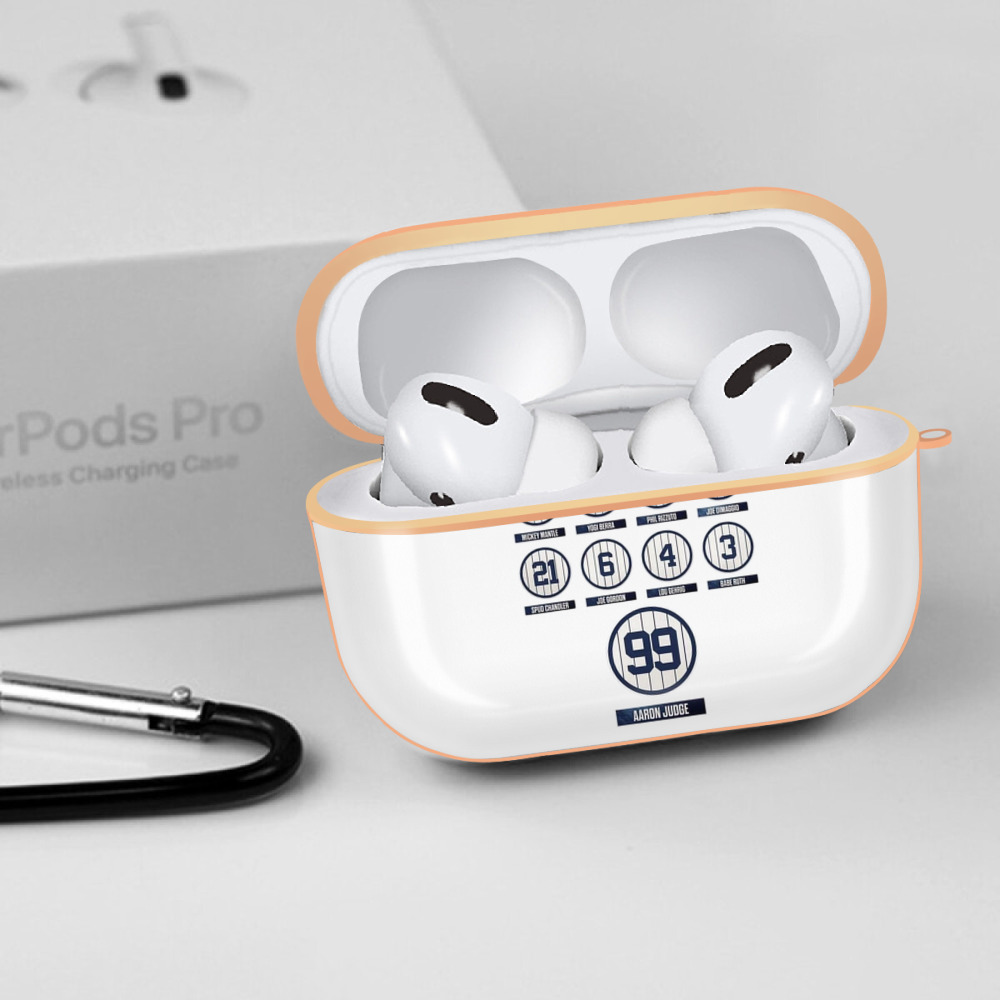 New York Yankees To Win League MVP AirPods Pro Protective Case Rose Gold, Flexible PC Material, Precise Fit, Anti-Slip Cover, Full Protection, Fingerprint Resistant, Washable With Keychain