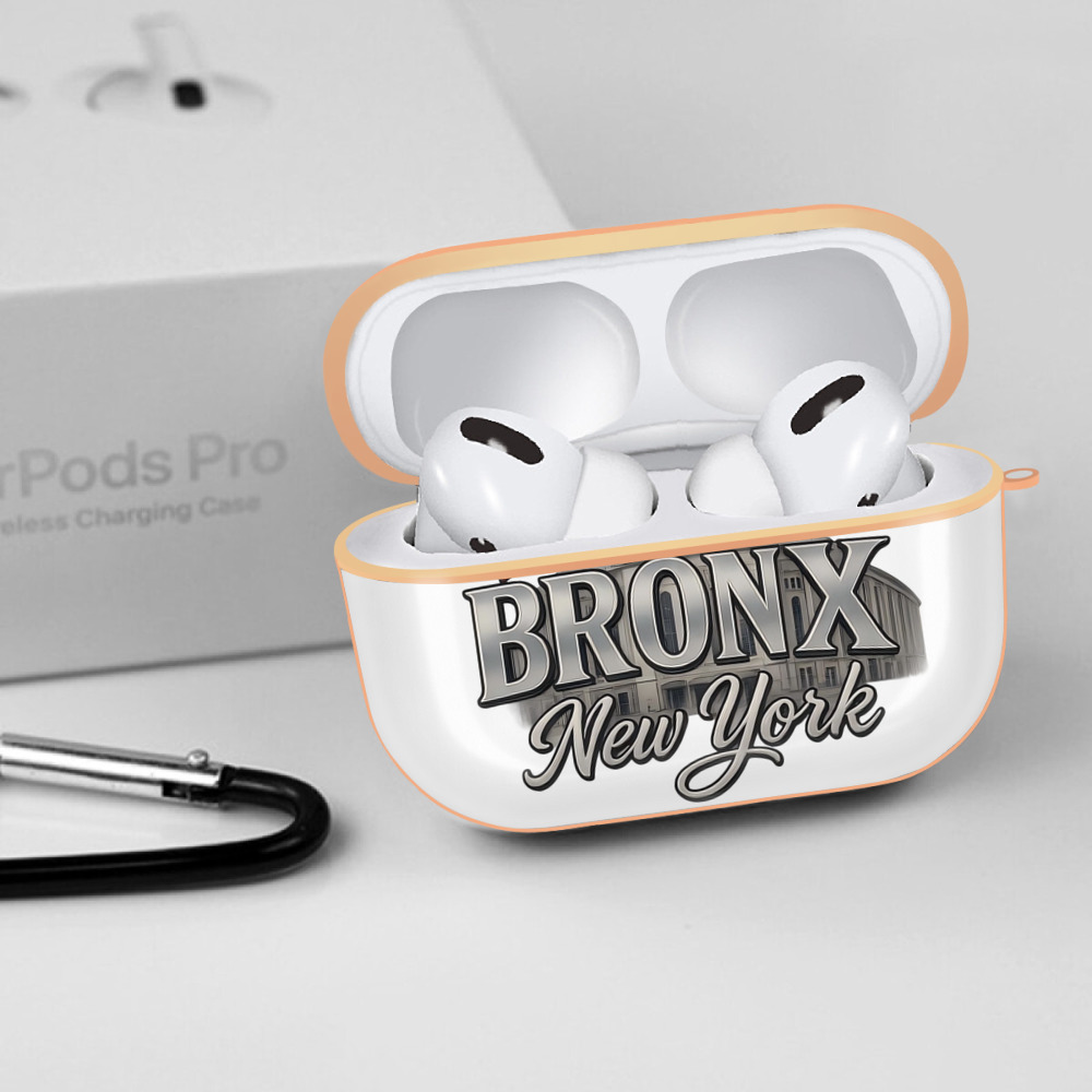 New York Yankees BRONX Yankees Stadium AirPods Pro Protective Case Rose Gold, Flexible PC Material, Precise Fit, Anti-Slip Cover, Full Protection, Fingerprint Resistant, Washable With Keychain