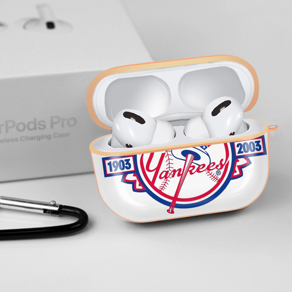 New York Yankees 100th Anniversary 1903-2003 AirPods Pro Protective Case Rose Gold, Flexible PC Material, Precise Fit, Anti-Slip Cover, Full Protection, Fingerprint Resistant, Washable With Keychain